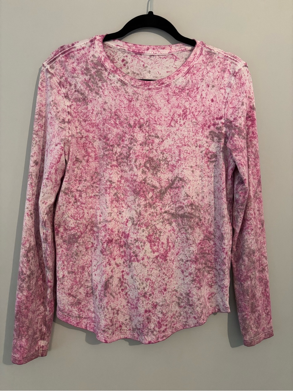 Lululemon Pink & Brown Tie Dye Long Sleeve Performance Tee $78 - Medium